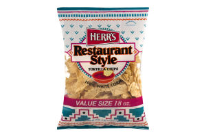 Herr's Restaurant Style Tortilla Chips 100% White Corn