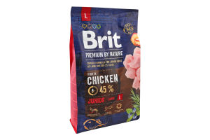 Корм сухий для молодих собак великих порід Chicken Junior Premium by Nature Brit м/у 3кг