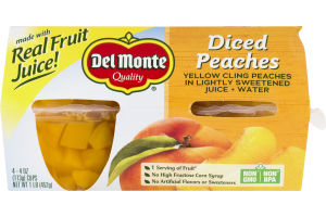 Del Monte Light Syrup Diced Peaches - 4 PK