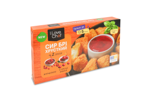 Сыр в панировке хрустящий Бри 0.25кг + ягодные соусы 2x0.05кг I Love Chef к/у 0.35кг