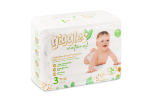 Підгузки Нейча міді 3 4-9кг 34шт Гіглс