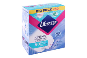 Прокладки щоденні гігієнічні поглинаючі Long Dailies V-Protection&Freshness Libresse 50шт