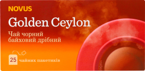 Чай черный байховый мелкий Golden Ceylon Novus к/у 25х1.5г