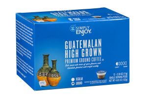 Simply Enjoy Premium Ground Coffee Pods Guatemalan High Grown - 12 CT