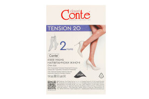 Напівпанчохи жіночі Conte elegant Tension 20den 23-25 natural 2пари