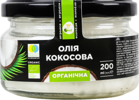 Масло кокосовое сырое органическое Екород с/б 200мл