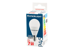 Лампа светодиодная 4100K 600lm 7W E14 P45 Enerlight 1шт