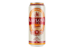Пиво 0.5л 5.2% світле янтарне пастеризоване фільтроване Karlova Krcma з/б