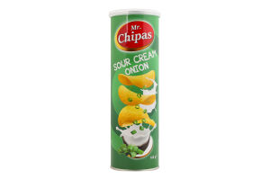Чипси картопляні зі смаком сметани та цибулі Mr. Chipas тубус 160г