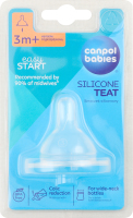 Соска EasyStart силіконова до пляшечок з широким отвором трипозиційна Canpol babies