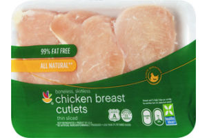 Ahold Chicken Breast Cutlets All Natural 99% Fat Free Boneless Skinless