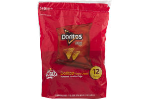 Frito Lay 2 GO Doritos Nacho Cheese Flavored Tortilla Chips - 12 CT
