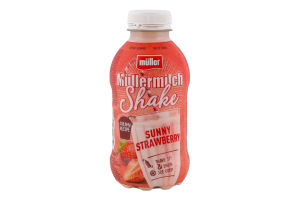 Напиток молочный 3.3% Sunny strawberry Mullermilch shake Muller п/бут 384мл