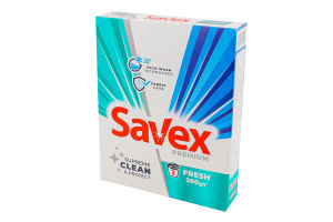 Средство моющее порошкообразное для автоматической стирки для белых и цветных тканей Fresh Premium Savex 300г