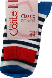 Носки жен Conte Elegant Clas7С22 бел/т.син р23 087