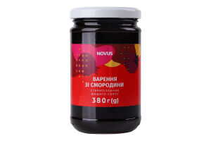 Варенье из смородины стерилизованное Novus в/с с/б 380г