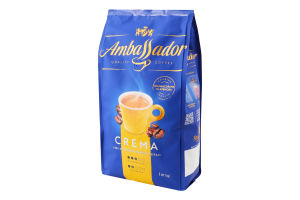 Кофе натуральный жареный в зернах Crema Ambassador м/у 1кг