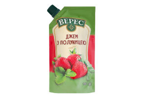 Джем с клубникой нестерилизованный Верес д/п 140г