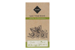 Чай травяной Мята и ромашка RIOBA к/у 25х1.5г