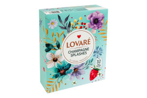 Бленд чая черного и зеленого байхового мелкого с ягодами и ароматом земляники Champagne splashes Lovare к/у 32х2г