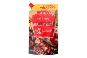 Кетчуп з чорним перцем та коріандром пастеризований Шашличний Щедро д/п 360г