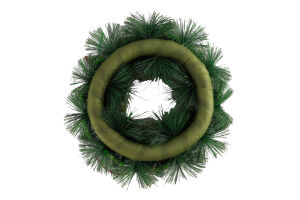 Прикраса декоративна Вінок різдвяний з шишками30см