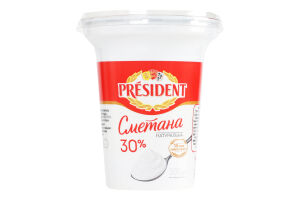 Сметана 30% President cт 300г