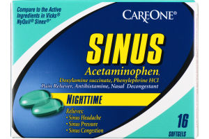 CareOne Sinus Nighttime Softgels - 16 CT