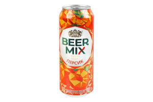 Пиво спеціальне 0.5л 2.5% пастеризоване Персик BeerMix з/б