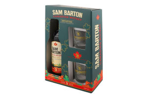 Набір Віскі Y.O. 5років 40% 0,7л+2склянки Sam Barton