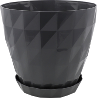 Вазон д/квітів Кристал 3,25л антрацит з підставкою Серінова