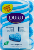 Мило туалетне з морськими мінералами та зволожуючим кремом 1+1 Duru 4х80г