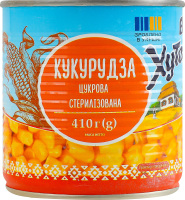 Кукуруза сахарная стерилизованная с сахаром и подсластителем Хуторок ж/б 410г