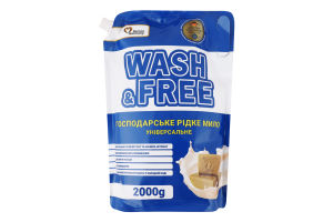 Засіб д/миття Рідке господарське мило універсальний 2000г д/п Wash&Free