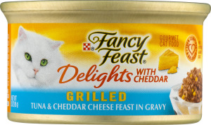Fancy Feast Cat Food Delights Grilled Tuna & Cheddar Cheese Feast in Gravy