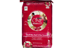 Purina One SmartBlend Small Bites Beef & Rice Formula Adult Premium Dog Food