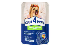 Корм сухий повнораціонний для дорослих собак малих порід Chicken Premium Club 4 Paws д/п 400г