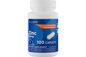 CareOne Zinc 50mg Caplets - 100 CT