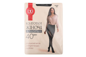 Колготи жіночі чорні 40ден р.3 ТМ "1"
