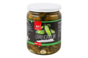 Огірки корнішони мариновані 500г твіст/б Хіт Продукт