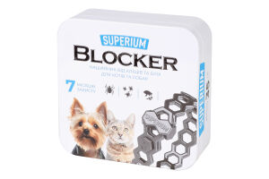 Нашийник-блокер д/котів та собак протипаразитарний 35см Superium