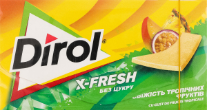 Резинка жевательная без сахара с подсластителями в пластинках Свежесть тропических фруктов X-Fresh Dirol к/у 13.5г