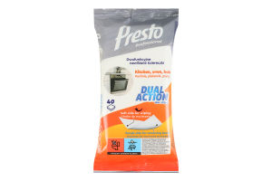 Серветки вологі Presto Dual Action для кухні