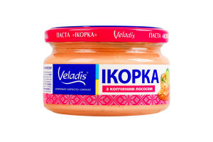 Паста с икрой атлантических рыб с копченым лососем Икорка Veladis с/б 160г