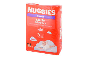 Трусики-підгузники для хлопчиків 6-11кг 3 Little Movers Pants Huggies 58шт