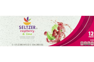 Ahold Flavored Seltzer Water Raspberry & Lime - 12 CT