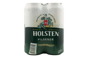 Пиво 4х480мл 4.7% светлое пастеризованное Pilsener Holsten ж/б