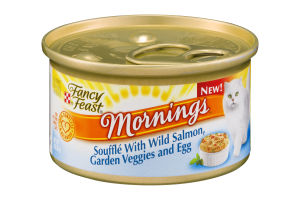 Fancy Feast Mornings Souffle with Wild Salmon, Garden Veggies and Egg Gourmet Cat Food