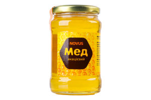 Мед натуральний квітковий акацієвий монофлорний Novus с/б 400г