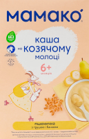 Каша молочная сухая для детей от 6мес на козьем молоке пшеничная с грушей и бананом Мамако к/у 200г